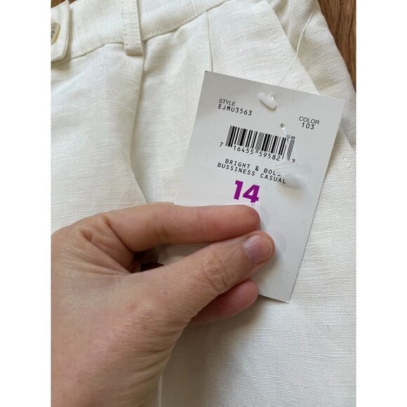 Vintage NWT Emma James Women's Linen Pleated Pants Size 14 - Picture 6 of 8